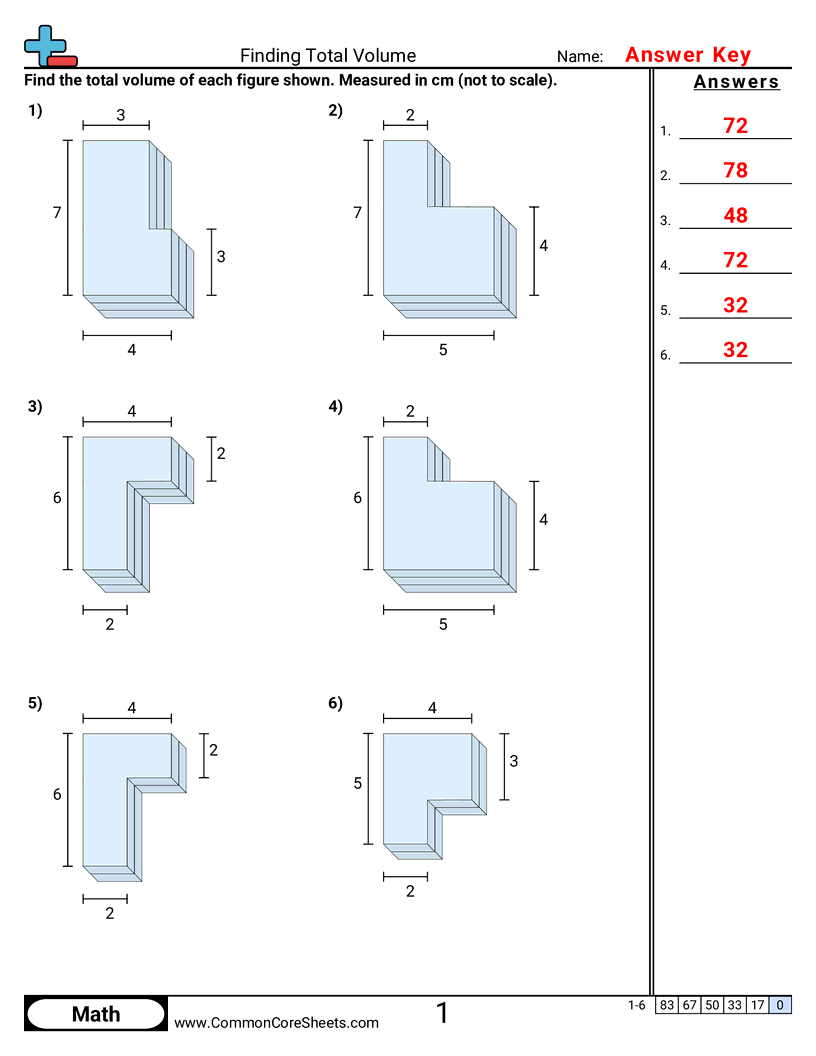 5md5c Worksheets - Finding Total Volume worksheet