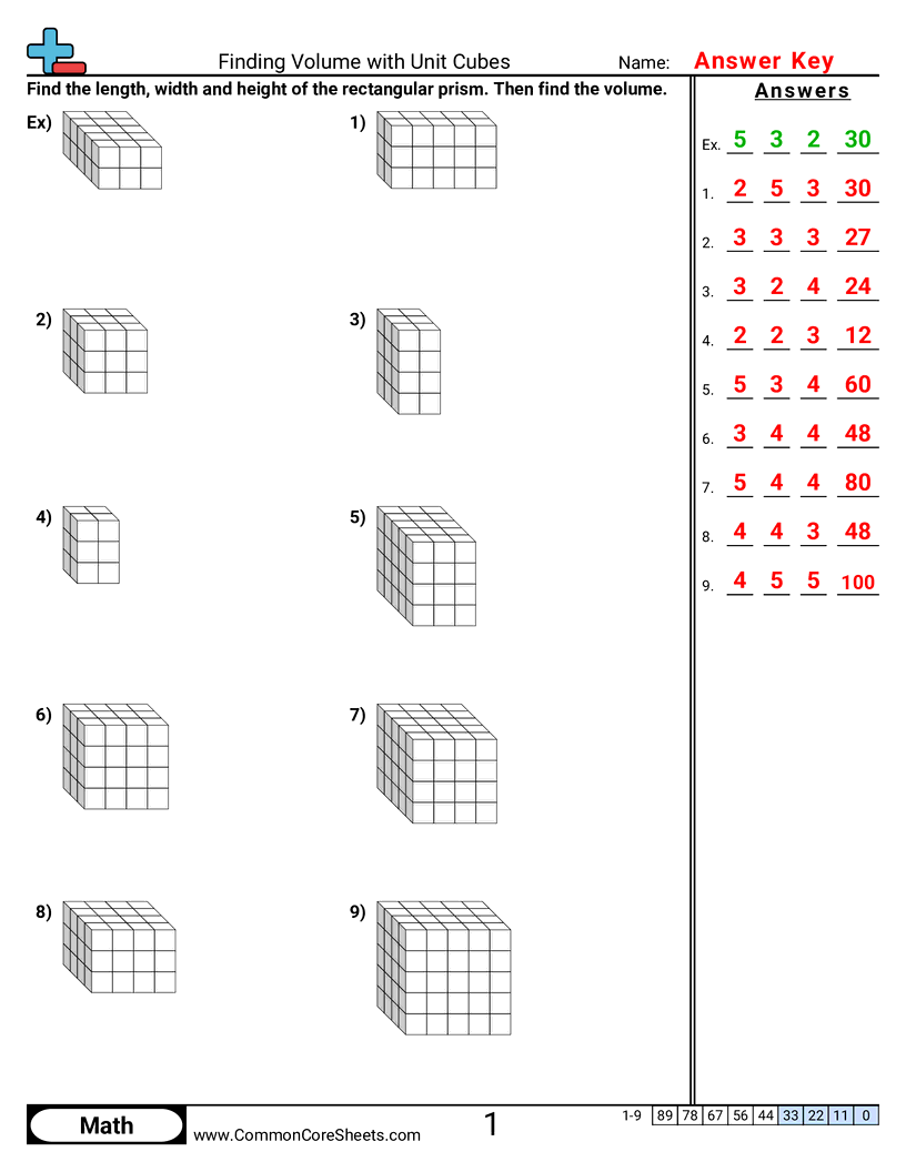5md4 Worksheets - Finding Volume with Unit Cubes worksheet