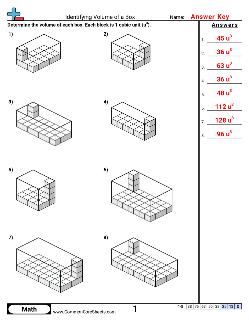 5md3b Worksheets - Identifying Volume of a Box worksheet